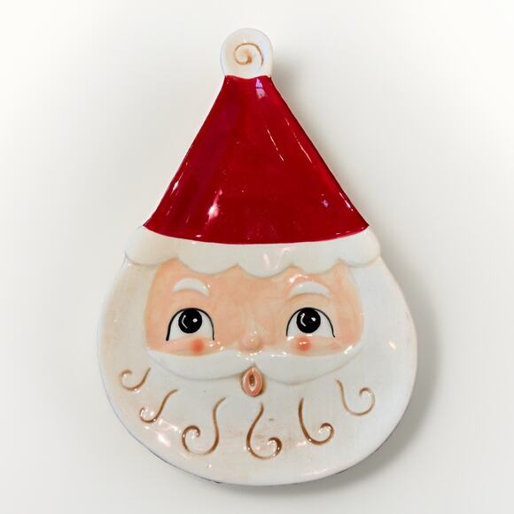 Johanna Parker Santa Claus Spoon Rest Christmas Holiday Kitchen Red White NEW - Picture 1 of 3